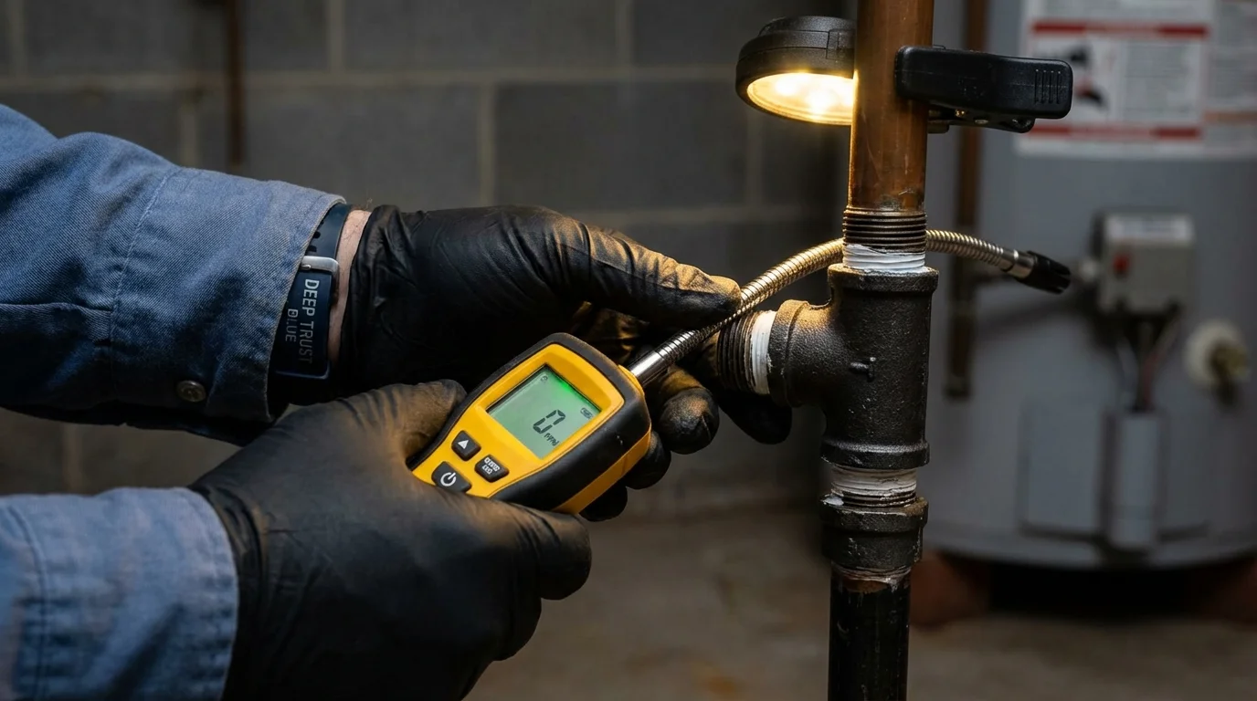 Gas leak detection with electronic sniffer by Johns Plumbing LLC in Alsip